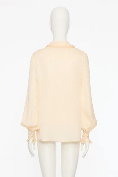 Valentino "toute La V" Silk Jacquard Shirt In Neutral