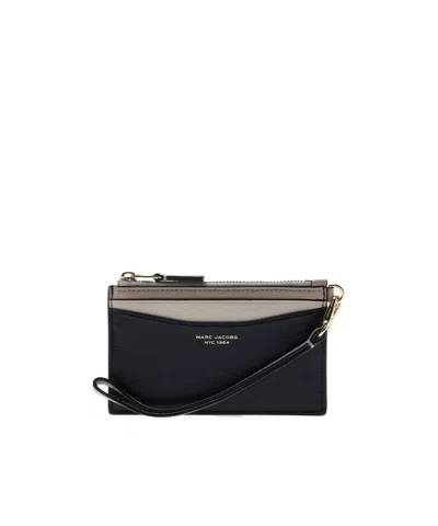 Marc Jacobs The Top-zip Leather Wallet In Black/multicolor
