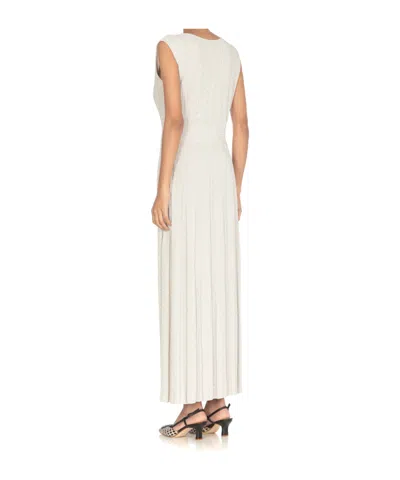 D Exterior D.exterior Beige Pleated Maxi Dress In Multi