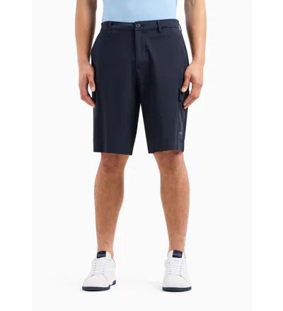 Armani Exchange Wide-leg Shorts In Navy Blue