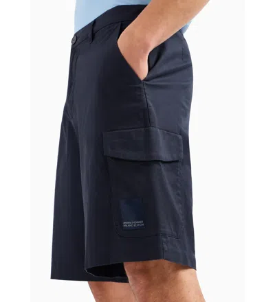 Armani Exchange Wide-leg Shorts In Navy Blue