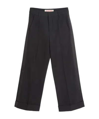 Valentino Garavani Charcoal Wool Pant In Black