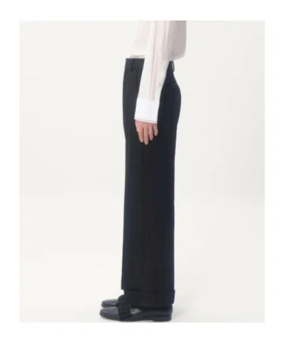 Valentino Garavani Charcoal Wool Pant In Black