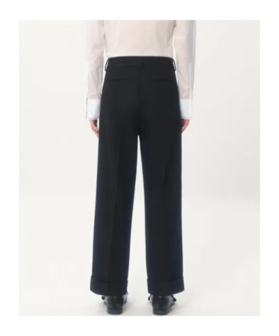Valentino Garavani Charcoal Wool Pant In Black