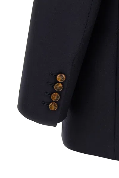 Blazé Milano Tailored Double-breasted Jacket With Pockets In Black