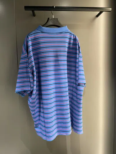 Balenciaga Laurel Regular Cotton Polo Shirt In Blue
