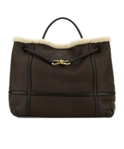 Bottega Veneta Borsa A Mano Andiamo Grande In Pelle Marrone Donna In Black