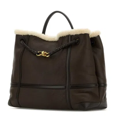 Bottega Veneta Borsa A Mano Andiamo Grande In Pelle Marrone Donna In Black