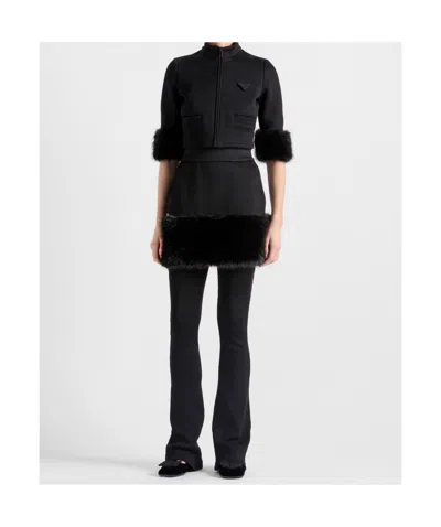 Prada Circle Skirt A-line Silhouette In Black