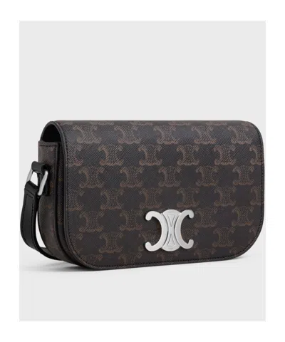 Celine Flap Shoulder Bag In Black