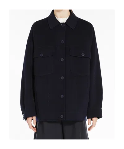 Weekend Max Mara Double-sided Coat In Navy Blue