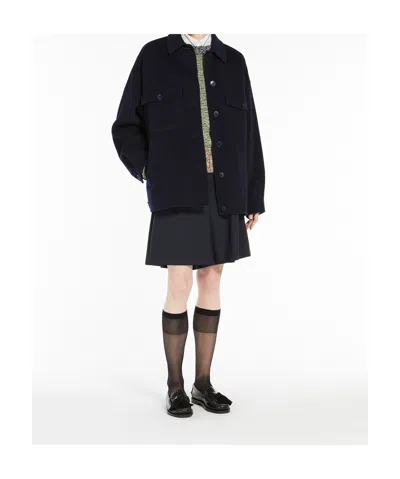 Weekend Max Mara Double-sided Coat In Navy Blue