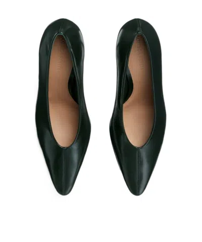 Bottega Veneta Scarpe Con Tacco Sofia In Pelle Verde Scuro Donna In Black