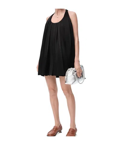 Loewe Mini Abito In Raso Nero Donna In Black