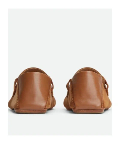Bottega Veneta Camel Suede Daddy Loafers In Beige