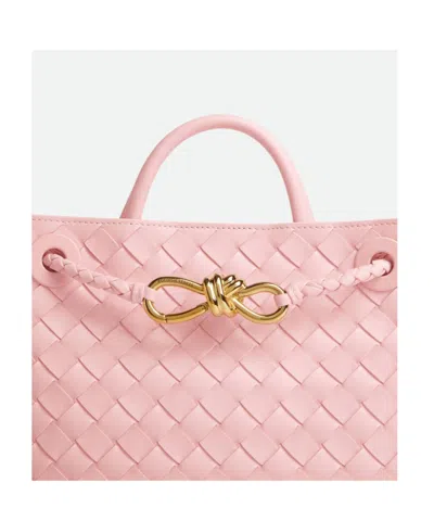 Bottega Veneta Small Andiamo Intrecciato Shoulder Bag In 6863 Rose-muse Brass-rose