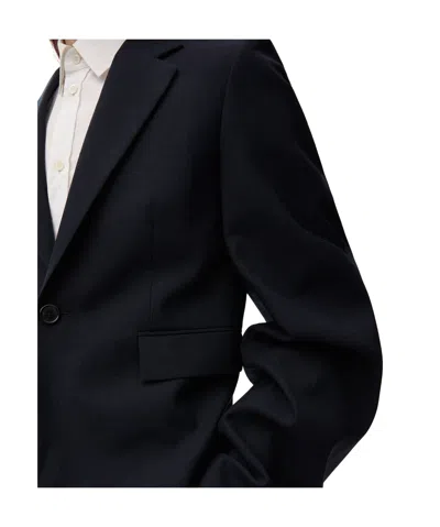 Loewe Long-sleeved Wool Suit Jacket In Navy Blue