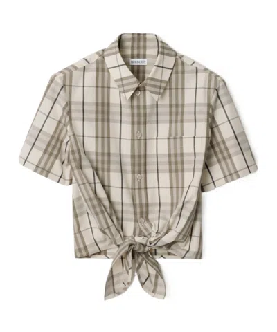Burberry Camicia In Popeline Ricamato  Donna In Nude