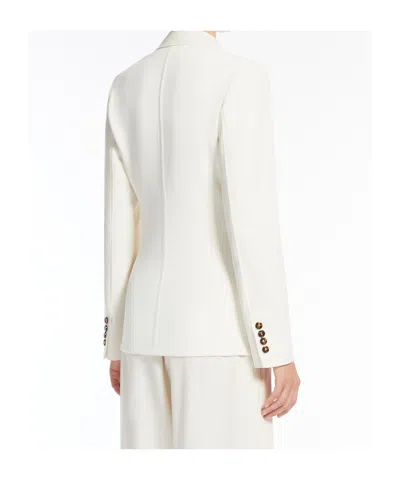Max Mara Fitted Cotton Blazer In Ivory