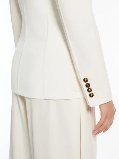Max Mara Fitted Cotton Blazer In Ivory