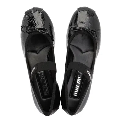 Miu Miu Ballerinas Mit Logo-intarsie In Schwarz