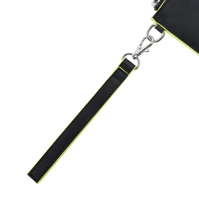 Msgm Embossed-logo Clutch Bag In Black