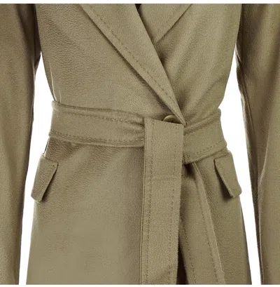 Max Mara Long-sleeved Coat In Camel-colored