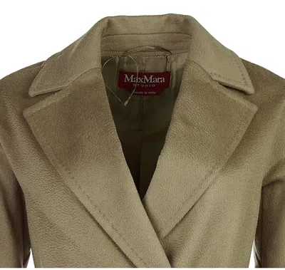 Max Mara Long-sleeved Coat In Camel-colored