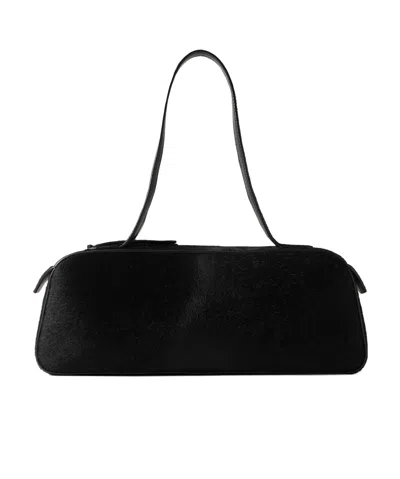 Khaite Rectangular Handbag In Smooth Calf Leather In Black