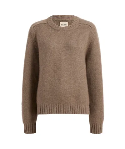 Khaite Mae Cashmere Pullover With Extended Sleeves In Barley Color