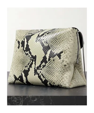 Khaite Lina Beige Multicolor Python Embossed Mini Crossbody In Nude