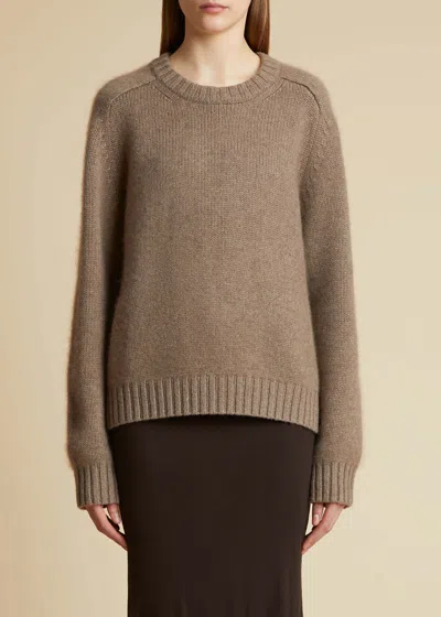 Khaite Mae Cashmere Pullover With Extended Sleeves In Barley Color