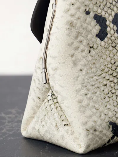 Khaite Lina Beige Multicolor Python Embossed Mini Crossbody In Nude