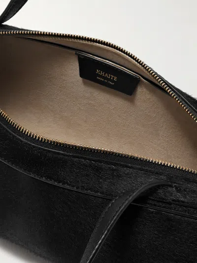 Khaite Rectangular Handbag In Smooth Calf Leather In Black