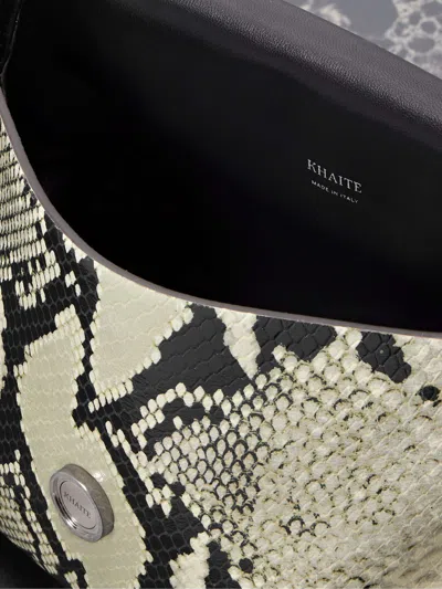 Khaite Lina Beige Multicolor Python Embossed Mini Crossbody In Nude