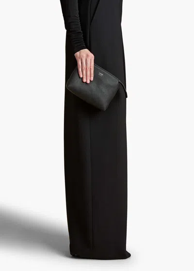 Khaite Lina Suede Crossbody Bag In Black