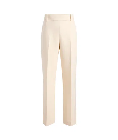 Khaite Cambie Straight-leg Crepe Pants In Cream