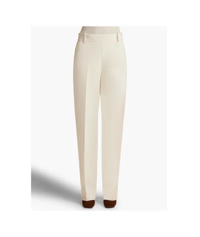 Khaite Cambie Straight-leg Crepe Pants In Cream
