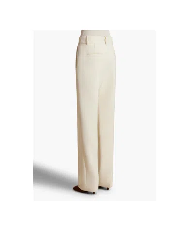 Khaite Cambie Straight-leg Crepe Pants In Cream