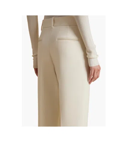 Khaite Cambie Straight-leg Crepe Pants In Cream