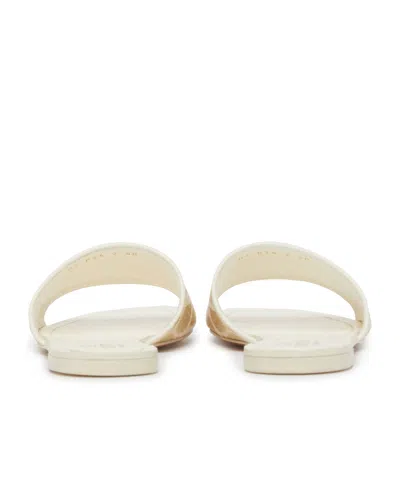 Valentino Logo Slippers In Nude