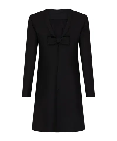 Valentino Long-sleeved Dress In Black