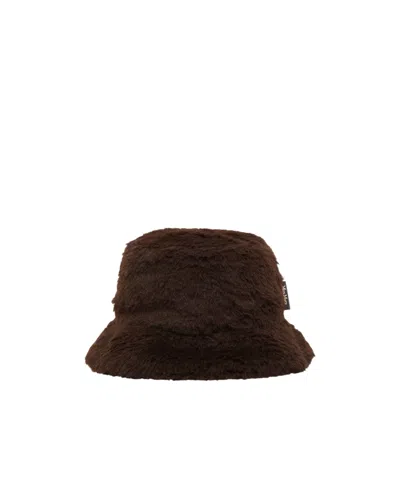 Max Mara Logo Hat In Dark Brown