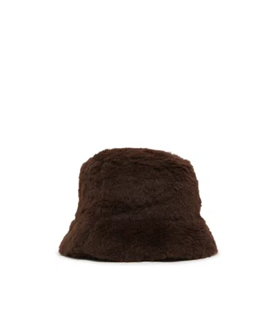 Max Mara Logo Hat In Dark Brown