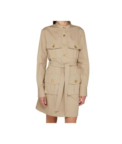 Givenchy Taupe Safari Dress In Poplin In Beige