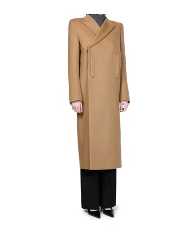 Alexander Mcqueen Midi Trench Coat In Beige