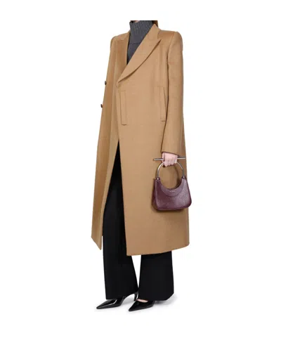 Alexander Mcqueen Midi Trench Coat In Beige