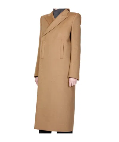 Alexander Mcqueen Midi Trench Coat In Beige