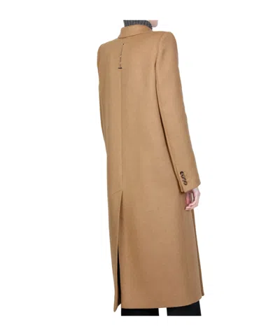 Alexander Mcqueen Midi Trench Coat In Beige