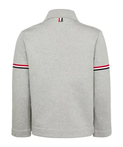 Thom Browne Cotton With Rwb Stripe Work Jacket In Grey